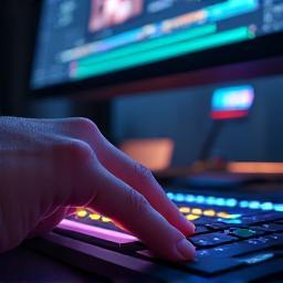 Person editing a video reel