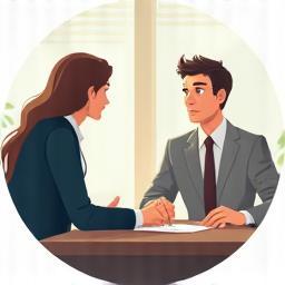 Two people having a meeting