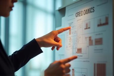 Person looking at a career path diagram